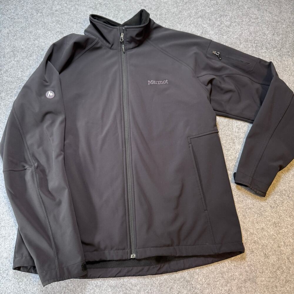 Marmot Gravity Softshell Jacket Men's XXL Black Fleece Lined Full Zip 80190